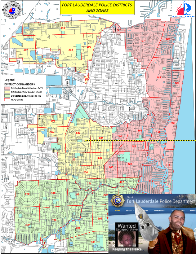 District 2 Fort Lauderdale police districts - yellow highlight - where Alex Alvarez was assigned. 2015 Naples Ninja News. All rights reserved.